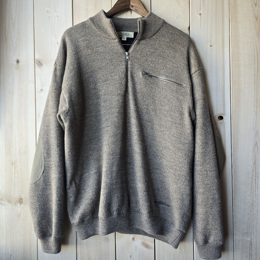 Cabela's WindShear Heavy Wool Lined Hunting 1/4 Zip Sweater Mens Large